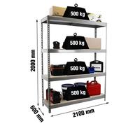 Etagère Charge Lourde Simonforte 2106-4 Chipboard Gris - 2000x2100x600 500kg - Simonrack
