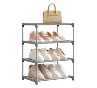 Étagère Chaussures à 4 Niveaux - WOLTU Rangement Chaussures Étroit - Tube en Métal - 42x30x54cm - Gris