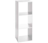 Étagère colonne 3 cases Mix ""Effet chêne"" Blanc Atmosphera