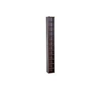 Etagère colonne armoire de rangement CD 12 compartiments 21L x 20l x 175H cm capacité max. 204 CD coloris noyer foncé