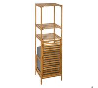 Étagère colonne avec panier à linge ""Mix N' Modul"" bambou - 5 five simply smart