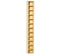 HOMCOM Étagère colonne armoire de rangement CD 12 compartiments 21L x 20l x 175H cm capacité max. 205 CD coloris hêtre Aosom France