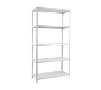Simon Rack Étagère Métallique 1800x900x300 mm, 5 Niveaux, Tablettes en Acier, 100 kg par Niveau, Blanc - Comfort