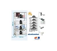 Simon Rack Étagère Métallique 2000x1000x300 mm, 5 Niveaux, Tablettes en Acier, 100 kg par Niveau, Gris - Comfort