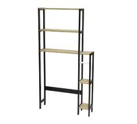 Etagère contour de WC Colorado 5 niveaux en MDF et Métal - Beige et Noir
