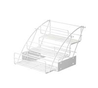 Étagère Coulissante À 3 Niveaux For Meuble De Cuisine, Porte-épices Escamotable, Base Ajourée, For Cuisine Et Salle De Bain(White)