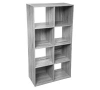 Five - Meuble Etagère de Rangement en Bois Gris 8 Cases Mix n' modul