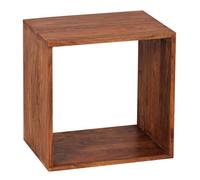 Étagère Cube en Bois Massif Sheesham WOHNLING - Meuble de Salon Style Campagnard Marron Foncé 43x43cm