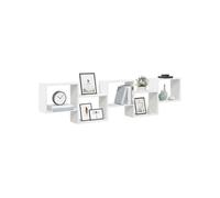 vidaXL Étagère cube murale 5 compartiments blanche bois d'ingénierie flottante 859995