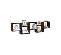vidaXL Étagère cube murale 5 compartiments chêne fumé bois ingénierie 859999 Marron