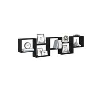 vidaXL Étagère cube murale 5 compartiments – Bois d'ingénierie Noir – 859996