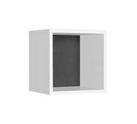 Etagère cube murale coloris blanc, gris anthracite - longueur 33 x profondeur 19 x hauteur 33 cm - -