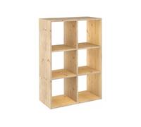 - Etagère cubes en bois brut Dinamic 6 cases