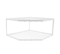 Étagère Cuisine à Double Niveau en Métal Blanc Support de Poêle pour | Design Renforcé sans Outils, Rangement sous Évier Armoires, Esthétique Moderne