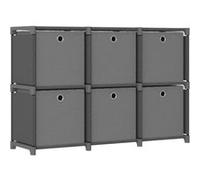 vidaXL Étagère d'affichage 6 cubes et boîtes Gris 103x30x72,5 cm Tissu 322609