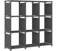 vidaXL Etagère d'Affichage 9 Cubes Bibliothèque Etagère de Rangement Organisateur Support de Rangement Maison Intérieur Gris 322612