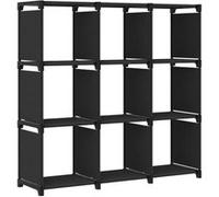 vidaXL Étagère d'affichage 9 cubes en tissu Noir 103x30x107,5 cm 322610