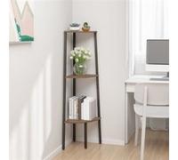 vidaXL Étagère d'angle 3 niveaux Marron foncé et noir 45,5x31,5x120 cm