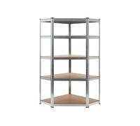 vidaXL Étagère d'angle avec 5 étagères Argenté Acier & bois composite