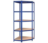 vidaXL Étagère d'angle à 5 niveaux – Bleu acier et bois d'ingénierie