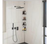 Étagère d’Angle de Douche Télescopique 4 Niveaux Argenté Support Mural vidaXL