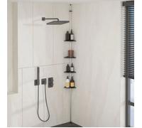 Étagère d’angle de douche télescopique - VIDAXL - 4 niveaux - Argenté - Réglable 235-280 cm - Aluminium - 19x19 cm