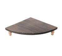 Étagère d’angle en bois teinté noir, fanée 28x28x8cm, à pieds | Finition noyer, grain, style ferme moderne, pour comptoir de cuisine, salle de bain, entrée