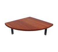 Étagère D’angle Flottante en Bois Marron, Forme Triangulaire Courbée | Rangement Multi-usage, Installation Facile Matériel Inclus, Style Minimaliste Contemporain, Salle de Bain Cuisine