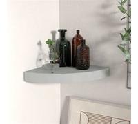 vidaXL Etagère d'angle Flottante Etagère Murale Bibliothèque Support Panneau Mural Salon Chambre Bureau Maison Intérieur Gris 25x25x3,8 cm MDF