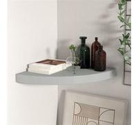 vidaXL Etagère d'angle Flottante Etagère Murale Bibliothèque Support Panneau Mural Salon Chambre Bureau Maison Intérieur Gris 35x35x3,8 cm MDF