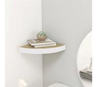 vidaXL Étagère d'angle murale Chêne et blanc MDF 25 x 25 x 3,8 cm