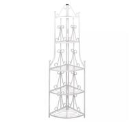 vidaXL Étagère d'angle pour plantes sur pied – Acier blanc