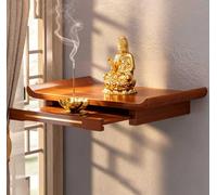 Étagère d’autel de sanctuaire murale, sanctuaire bouddhiste avec tiroirs | Niche d'armoire de support de Statue de bouddha for usage domestique, petites Niches bouddhistes(Rosewood,38cm/14.9in)