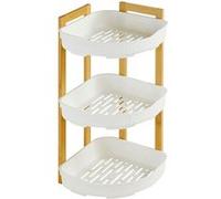 Etagère d'angle 3 niveaux blanc bambou Natureo 5five Blanc G
