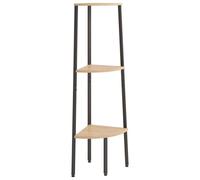 Étagère d'angle 3 niveaux Marron clair et noir 45,5x31,5x120 cm