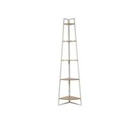 - Etagère d'angle 5 niveaux en bois et métal EDISON - Blanc et marron