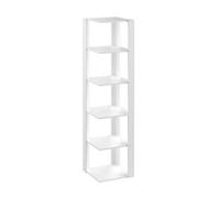 Vicco Étagère d'angle Amina, Blanc, 45x180cm, pour Le Rangement dans Les Coins avec Cinq étagères Ouvertes