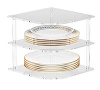 Étagère d'angle antidérapante en acrylique à 3 niveaux pour économiser de l'espace - Pour la maison, la salle de bain, la douche, la cuisine, le comptoir, l'armoire, la coiffeuse, la ferme