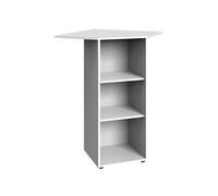 Etagère d'angle avec 2 tablettes en mélamine coloris blanc - longueur 66 x hauteur 98 x profondeur 66 cm --