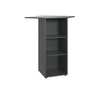 Etagère d'angle avec 2 tablettes en mélamine coloris graphite - longueur 66 x hauteur 98 x profondeur 66 cm --