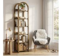 Étagère d'angle,Bibliothèque180 cm,6 Niveaux en Bois, Étagère Ouverte, Rangement Vertical d'angle pour, Bureau, Salon, Marron