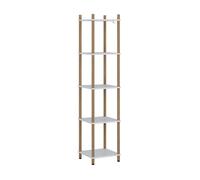 Vicco Étagère d'angle Bivio, Blanc/pin, 30x133cm | 5 surfaces de rangement, pour le rangement dans les coins et une fixation murale facile