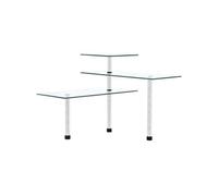 vidaXL Étagère d'angle 3 niveaux en verre trempé Blanc