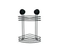 MSV Étagère d'angle de douche 2 niveaux à ventouses Acier chromé 31,5 x 31,5 x 40 cm
