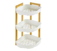 Etagère d'angle 3 niveaux blanc bambou Natureo 5five Blanc G
