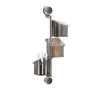 Étagère d'angle de douche - Étagère de rangement de douche | Étagère d'angle Hower, 30 x 15 x 10 cm, boîte à oignons, gingembre, ail, panier suspendu, étagère de salle de bain avec drain, étagères