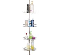 Etagère d'angle de Douche télescopique en Acier Inoxydable sans Perçage Hauteur Réglable avec 4 Panier pour Salle de Bain et
