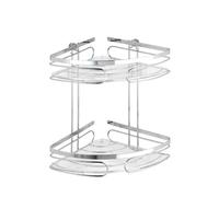 WENKO Étagère d'angle Premium pour salle de bains – 2 niveaux – Acier inoxydable