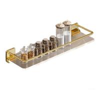 Étagère d'angle de salle de bain en aluminium doré avec ventouses puissantes pour carrelage, verre et murs métalliques, sans perçage, organisateur de rangement pour rasoirs, éponges et brosses dans la