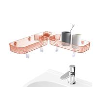 Étagère d'angle de salle de bain multifonctionnelle et stable | Porte-bidon mural pour évier, hygiène de routine, organisation de la maison, cuisine, pratique, rose